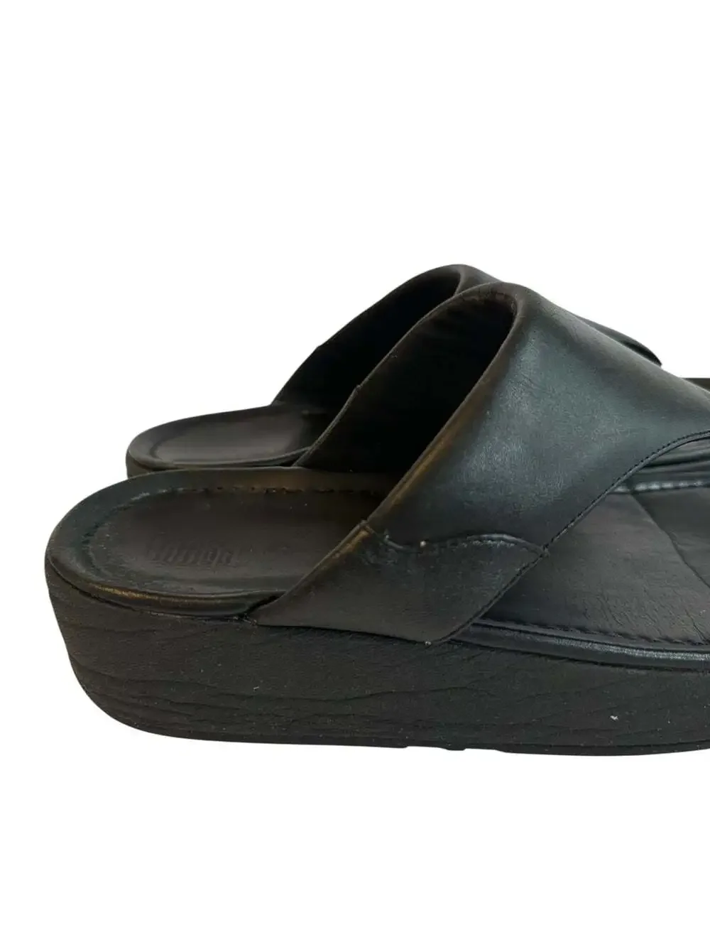 FitFlop Lulu Thong Platform Sandals Black Comfort Walking Women's Size 11